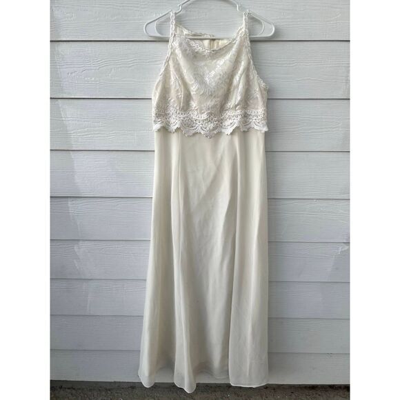 Vintage Scott McClintock Millennium 2000 Classic Satin Wedding Dress Size 14 - Picture 2 of 10